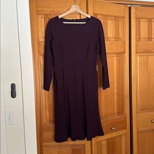 Ann Taylor Deep Purple Long Sleeve Dress